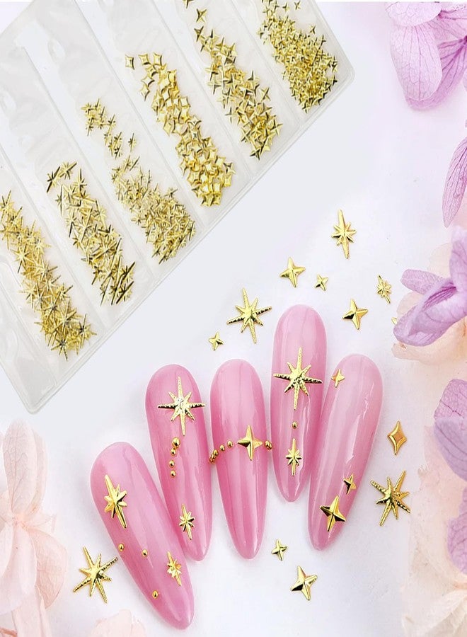 سيلبوي مجموعة سيلبيكوي من 600 قطعة من زينة الأظافر على شكل نجوم، زينة ثلاثية الأبعاد ذهبية وفضية على شكل نجوم وأقمار، مرصعة بأحجار الراين المعدنية، إكسسوارات أظافر للنساء والفتيات، أظافر أكريليك. - Image 3